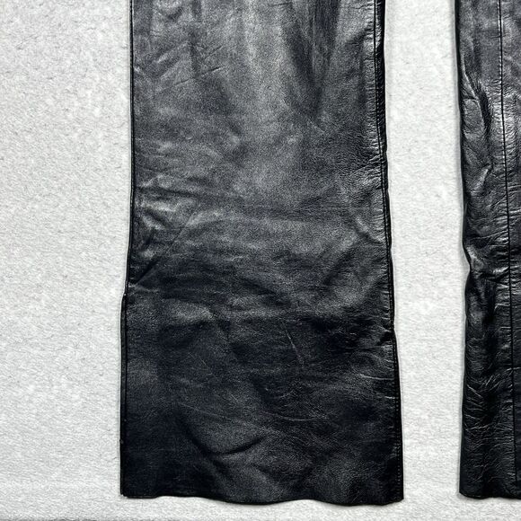 Cache Pants Womens Sz 6 Black 100% Genuine Leather Y2K Vintage 1980s-1990s Goth - Picture 3 of 12